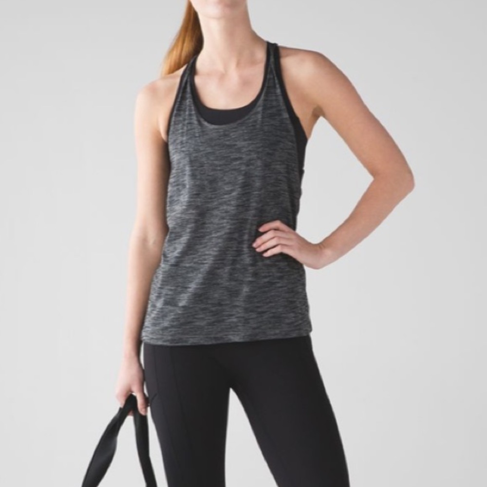 Lululemon Twist and Toil Tank Heathered Black / Black - Picture 5 of 11